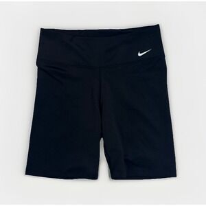 Nike Women's Dri Fit Biker Training Black Mid Rise Athletic Shorts 7" Sz Medium